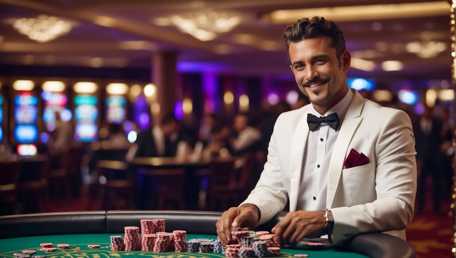Meja baccarat dengan dealer profesional